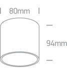 Ceiling luminaires for replaceable light source - One Light sufiot lamp black cylinder Roda 12105T/W - product 2