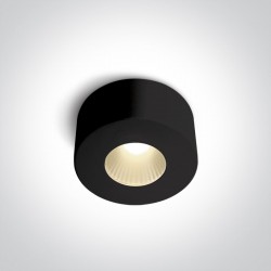 One Light Stylowa lampa LED sufitowa czarna Polijiros 12107/B/W