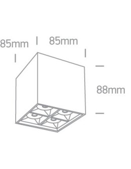 One Light Lipsi square ceiling lamp 12406B/B/W. - product 2