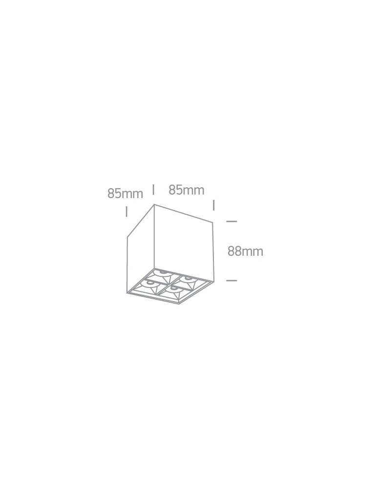 LED ceiling luminaires - One Light Lipsi square ceiling lamp 12406B/W/W. - product kolory-swiatla.pl 2