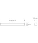 Lighting beams - One Light LED strip 117cm warm color 38114B/W - product 3