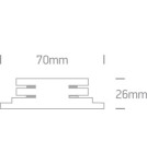 Accessories for 3 phase busbars - One Light invisible switch for square rails black 16A - product 2