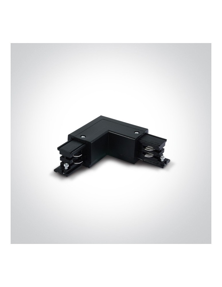 Accessories for 3 phase busbars - One Light L connector for square rails left black - product kolory-swiatla.pl 1