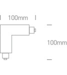 Accessories for 3 phase busbars - One Light L connector for square rails left black - product 2