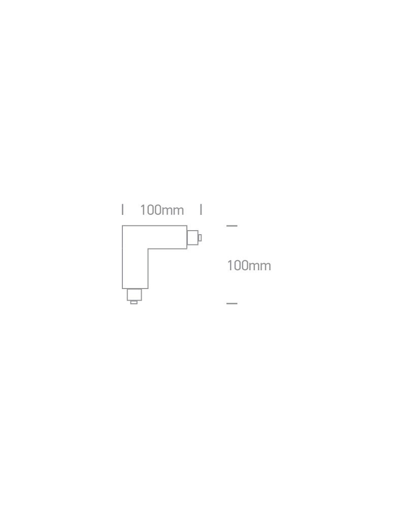 Accessories for 3 phase busbars - One Light L connector for square rails left black - product kolory-swiatla.pl 2