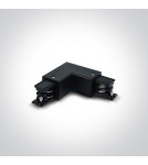 Accessories for 3 phase busbars - One Light L connector for square rails right black - product 1