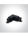 One Light L connector for square rails right black