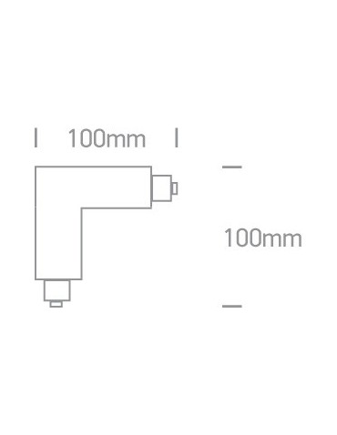 One Light L connector for square rails right black - product 2