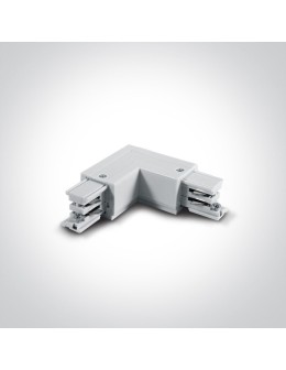 One Light Łącznik L do szyn kwadratowych lewy biały