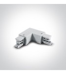 Accessories for 3 phase busbars - One Light L switch for square rails right white - product 1