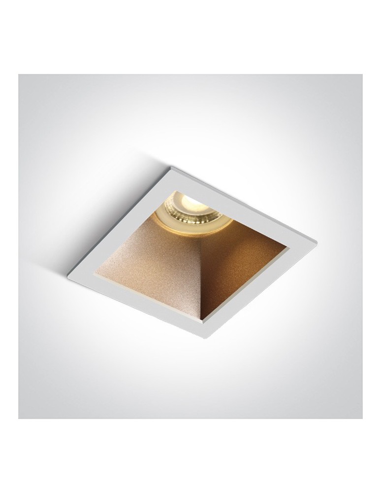 Flush-mounted lamps - pendants - One Light recessed lamp white brass Adamas 50105M/W/BS - product kolory-swiatla.pl 1