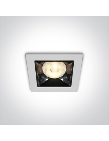 One Light white mirrored recessed Apollonas 50106W/W.