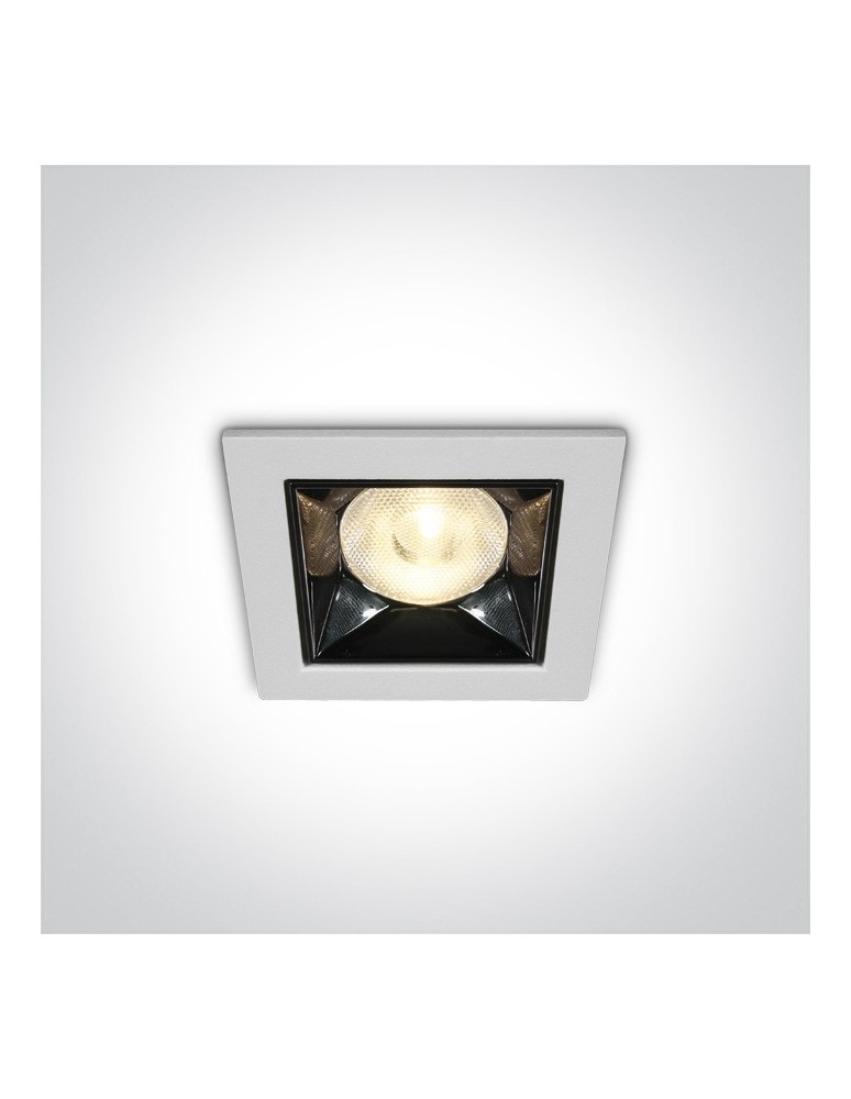 Flush-mounted lamps - pendants - One Light white mirrored recessed Apollonas 50106W/W. - product kolory-swiatla.pl 1