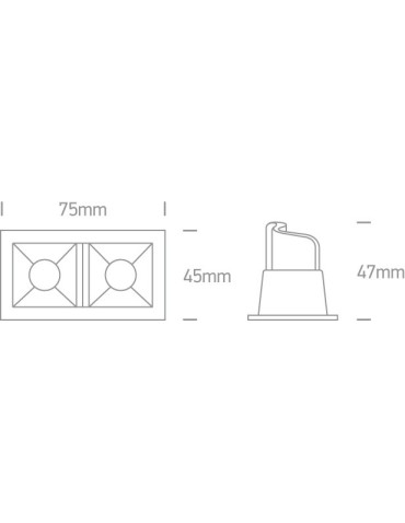 One Light lampa LED podwójna Merihas 2 50202B/B/W - produkt 2
