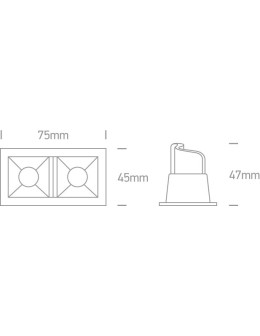 One Light lampa LED podwójna Merihas 2 50202B/B/W - produkt 2