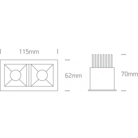 One Light lampa LED podwójna Abram 2 50207B/W/W