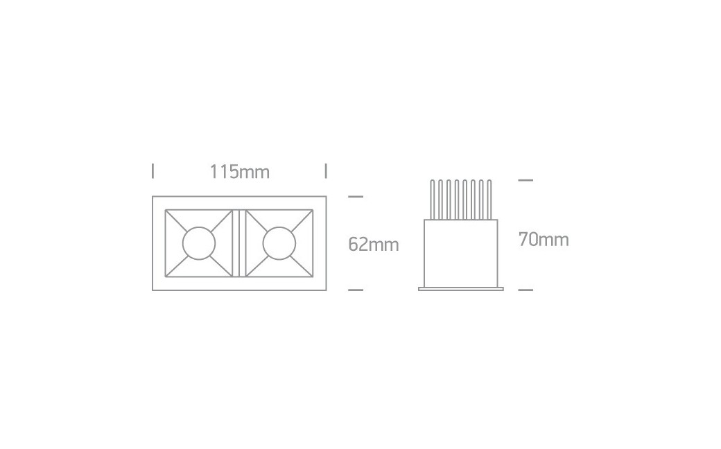 One Light lampa LED podwójna Abram 2 50207B/W/W