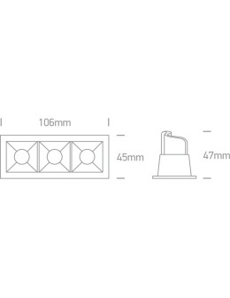 One Light lampa LED potrójna Merihas 3 50302B/B/W - produkt 2