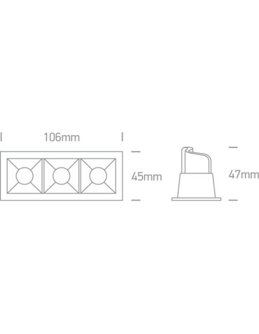 One Light lampa LED potrójna Merihas 3 50302B/W/W - produkt 2