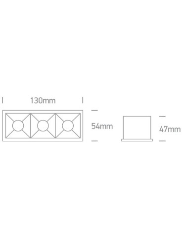 One Light lampa LED potrójna do sklepu Nisi 50306B/B/W - produkt 2