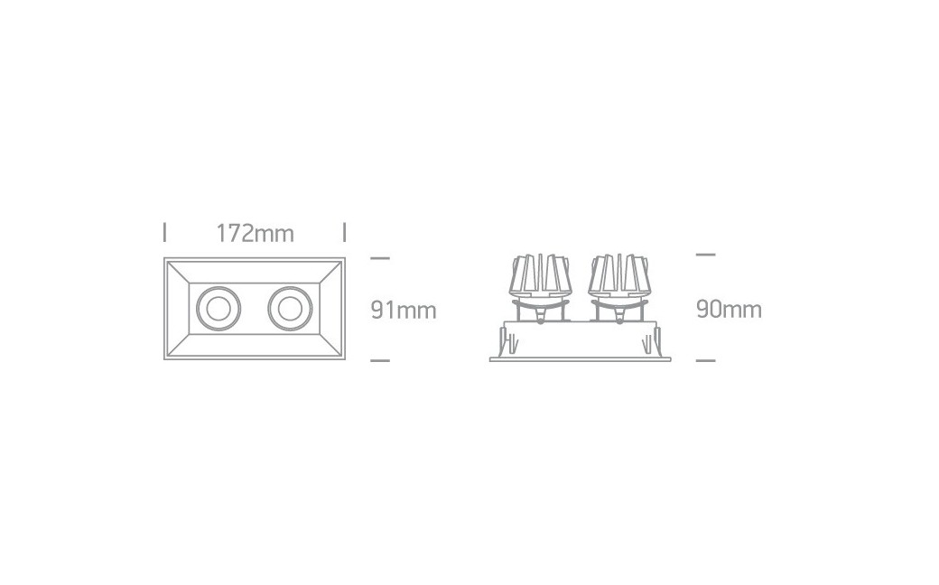 One Light podójna stylowa lampa LED Skiti 2 51211C/B/W