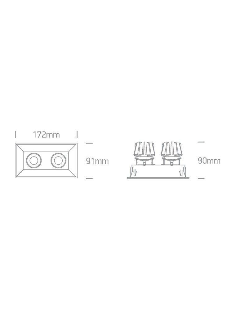 Flush-mounted lamps - pendants - One Light double stylish LED lamp Skiti 2 51211C/W/W - product kolory-swiatla.pl 3