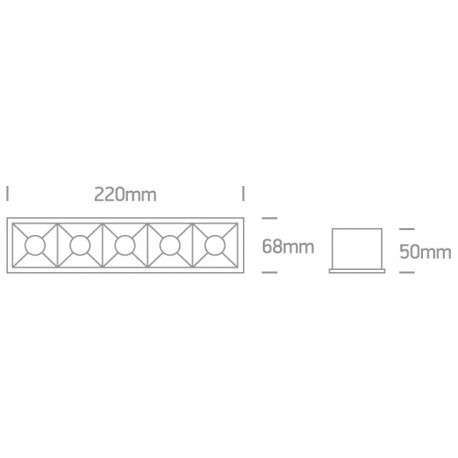 One Light wpust LED x5 Rodi 51506B/B/W