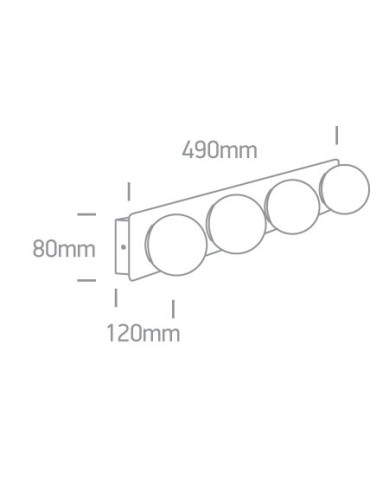One Light bathroom wall lamp spheres Plesio 4 60107D/C IP44 - product 2