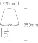 Wall lamps with lampshade - One Light hotel style wall lamp Raiko 61076/C. - product 2