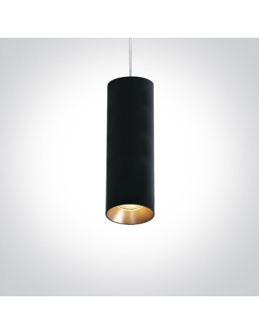 One Light black tube pendant lamp Kallifoni 63105M/B