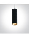 One Light black tube pendant lamp Kallifoni 63105M/B