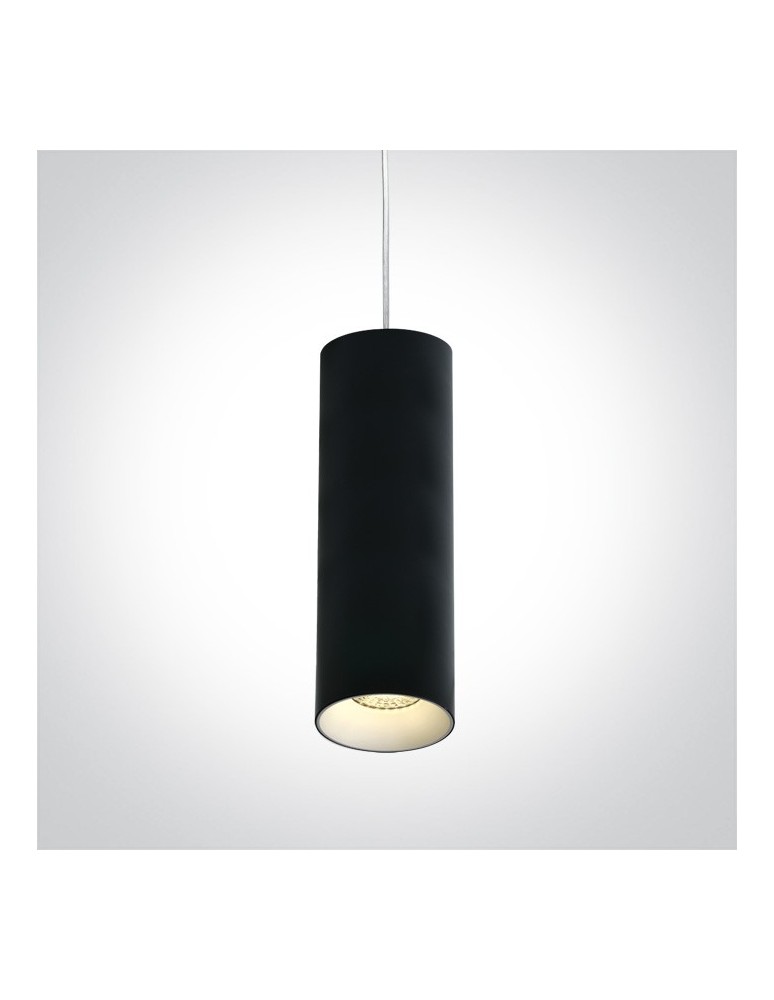 Pendant lamps - One Light black tube pendant lamp Kallifoni 63105M/B - product kolory-swiatla.pl 2