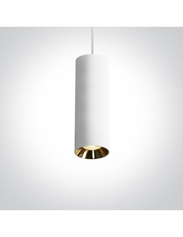 One Light white tube pendant lamp Kallifoni 63105M/W