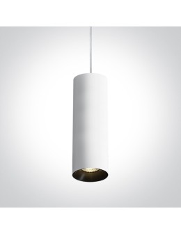 One Light white tube pendant lamp Kallifoni 63105M/W - product 2