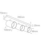 Spotlight ceiling lamps - One Light decorative ceiling lamp 3X10W Elatos 3 65305N/MG - product 2