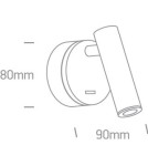 Wall lamps - One Light hotel bedside lamp Dokimio 65738/BBS/W - product 2