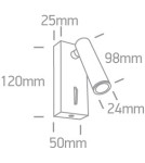 Reading wall lamps - One Light adjustable night lamp Kandila 65746/C/W - product 2