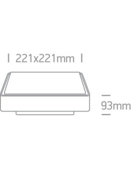 One Light plafon na zewnątrz kwadratowy 22x22cm Miladeza 67282E/B IP65 - produkt 2