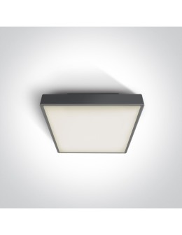 One Light plafon kwadratowy 22 cm antracyt Pirnari 67282N/AN/W IP65