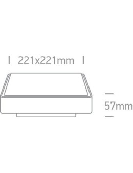 One Light plafon kwadratowy 22 cm szary Pirnari 67282N/G/W IP65 - produkt 2