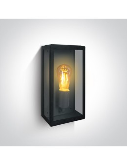 One Light wall lamp with bulb in glass lantern Gabbia A 67406A/B