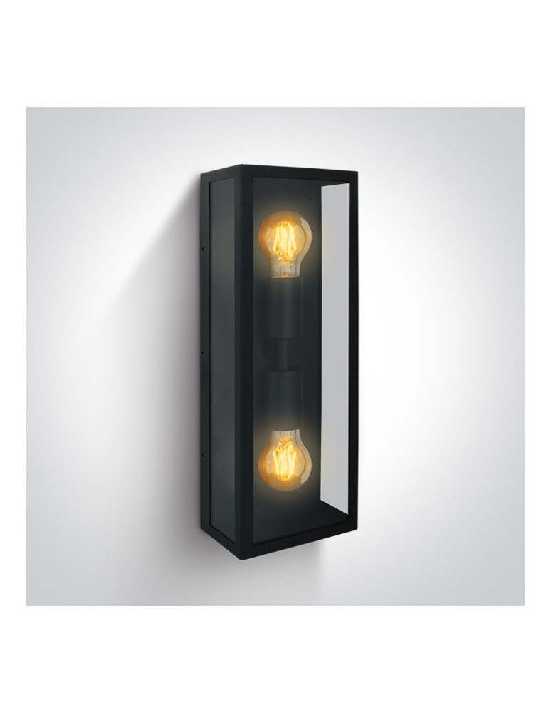 Outdoor wall lamps - One Light wall lamp lantern with two bulbs elvation home garden Gabbia 2A 67406B/B IP43 - product kolory-swiatla.pl 1