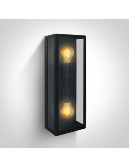 One Light wall lamp lantern with two bulbs elvation home garden Gabbia 2A 67406B/B IP43