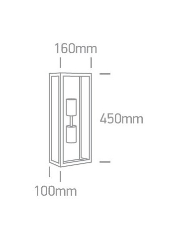 One Light wall lamp lantern with two bulbs elvation home garden Gabbia 2A 67406B/B IP43 - product 2