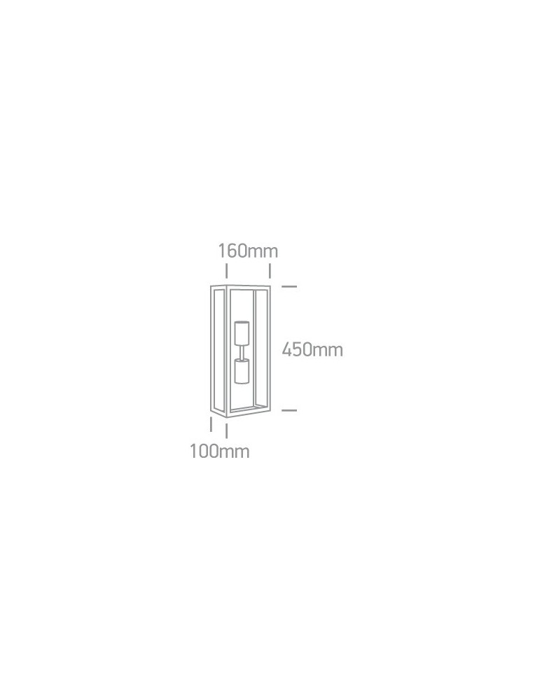 Outdoor wall lamps - One Light wall lamp lantern with two bulbs elvation home garden Gabbia 2A 67406B/B IP43 - product kolory-swiatla.pl 2