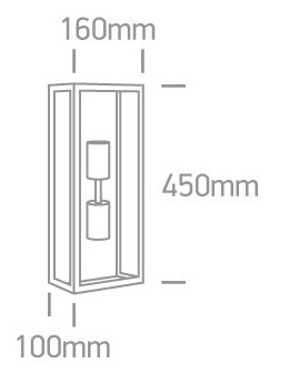 One Light wall lamp lantern with two bulbs elvation home garden Gabbia 2A 67406B/B IP43 - product 2