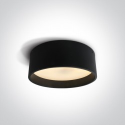 One Light plafon 35 cm okrągły czarny idealny do mieszkania Sinora 67438/B/W