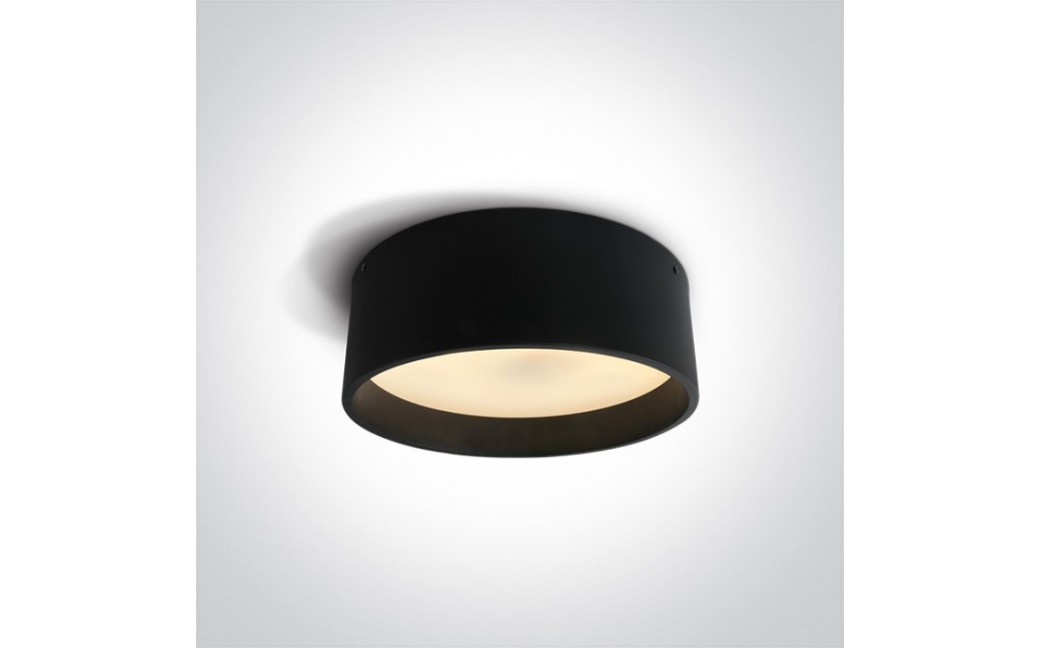 One Light plafon 35 cm okrągły czarny idealny do mieszkania Sinora 67438/B/W