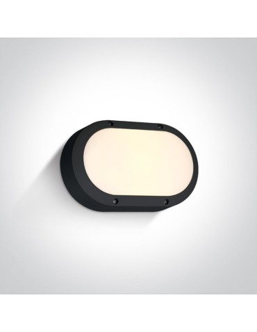 One Light oval black wall sconce for façade Kentro 67442B/B/W IP54