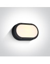 One Light oval black wall sconce for façade Kentro 67442B/B/W IP54
